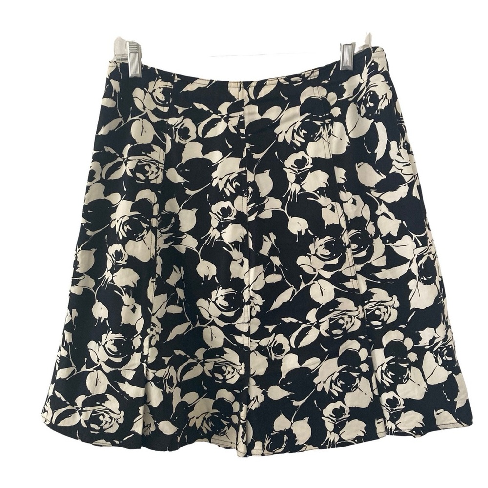 INC International Concepts Black and White Floral Print Skirt